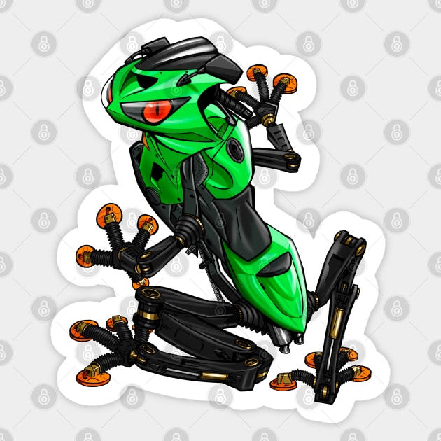 Kawasaki ZX6R Frog Green Sticker by MOTORIND